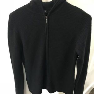 Black cashmere sweater hoodie